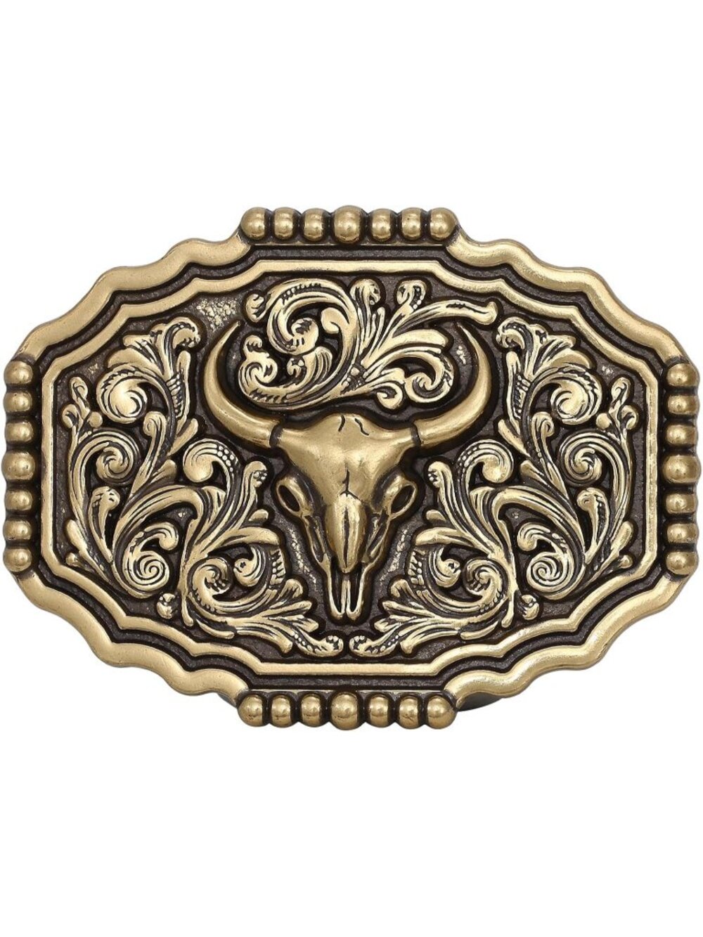 Women Golden Small Bull Vintage Cowboy Cowgirl Longhorn Bull Rodeo Belt Buckle
